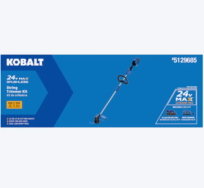 Kobalt 24-volt 14-in Straight Shaft Battery String Trimmer 4.0 Ah (Battery Included) (Charger Included) (open box) - Image 2