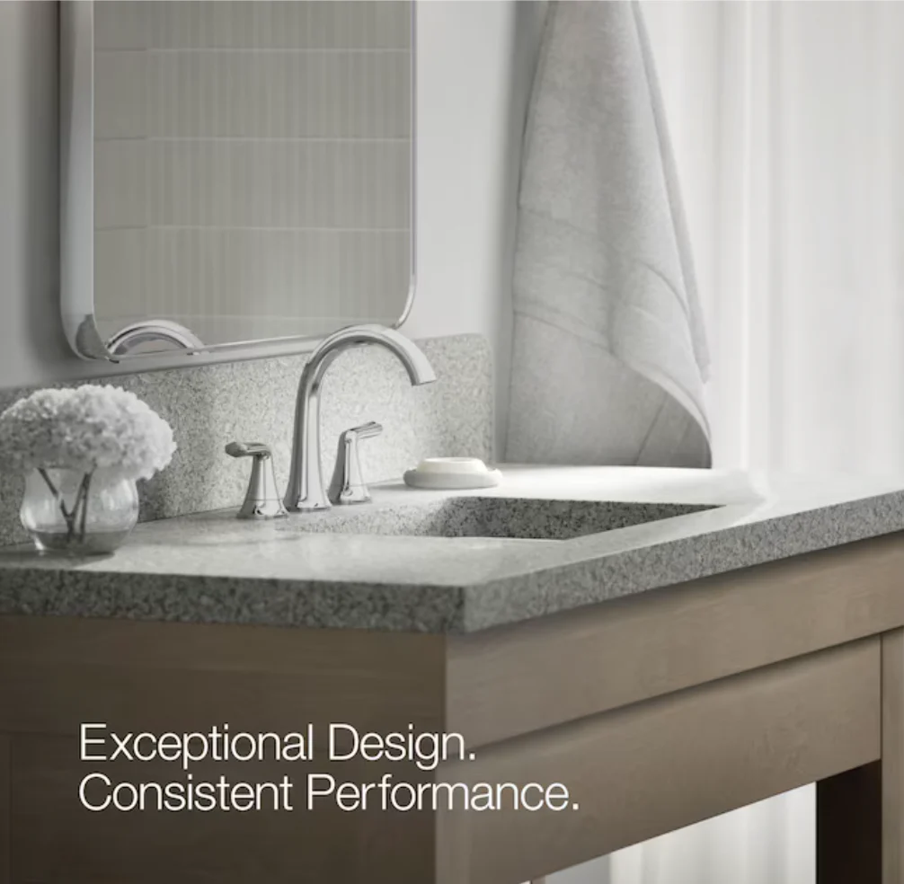 KOHLER Desette Polished Chrome Widespread 2-handle WaterSense Mid-arc Residential Handle Bathroom Sink Faucet with Drain (new) - Image 2