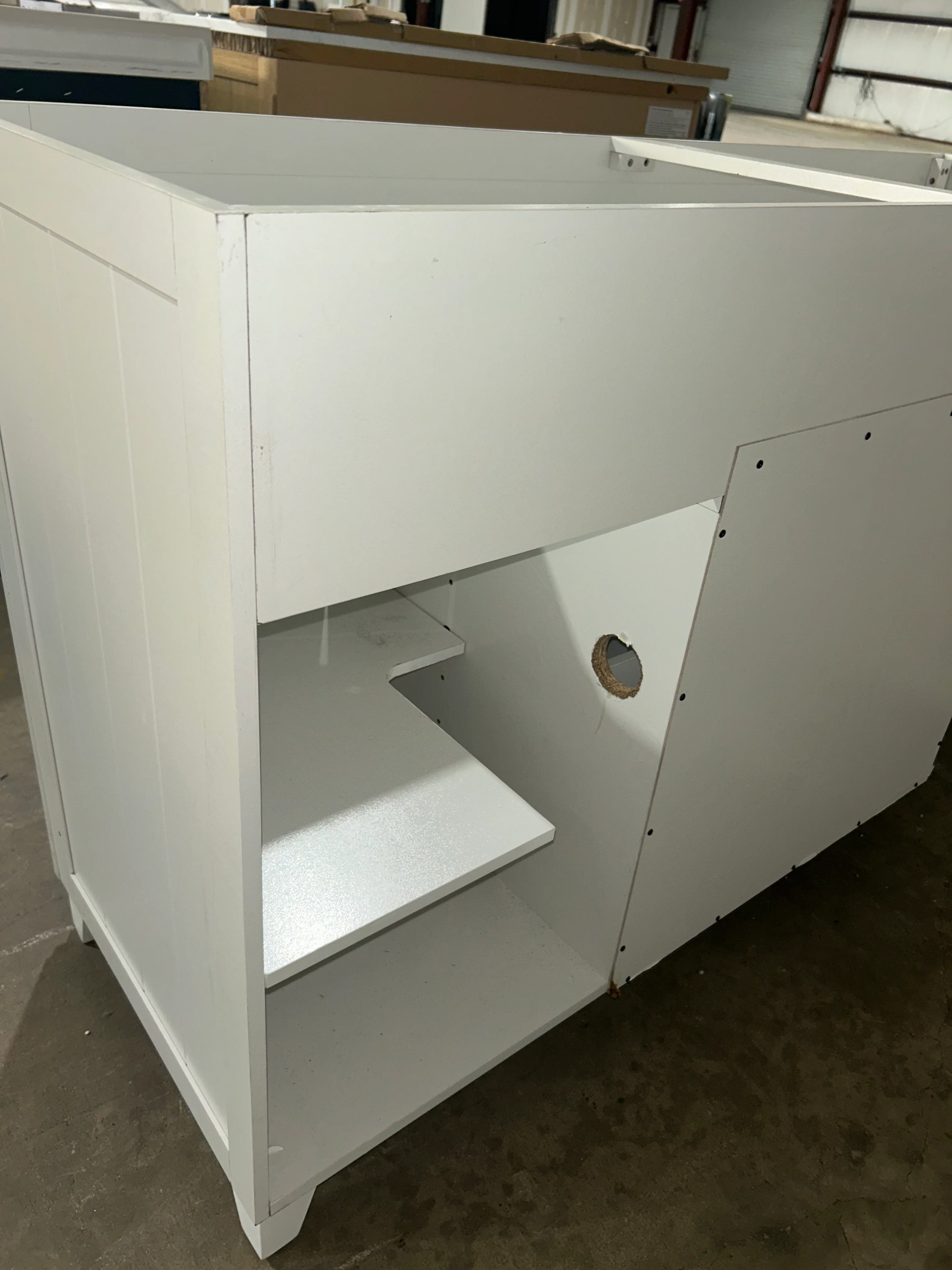 Style Selections Morriston 60-in White Undermount Double Sink Bathroom Vanity with White Engineered Stone Top (damaged) - Image 6